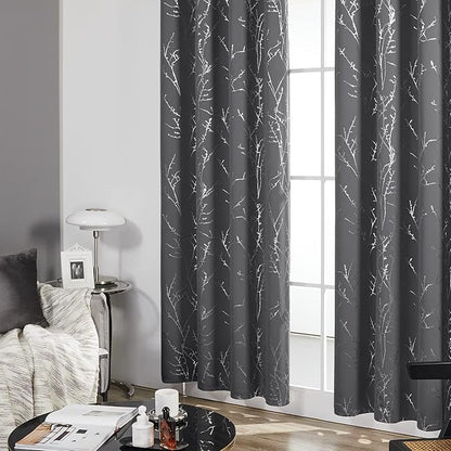Deconovo Blackout Curtains, Dark Grey Thermal Grommet Drapes, Energy Saving - Image 4