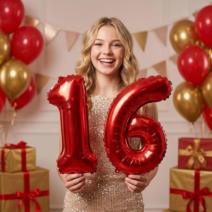 20 Pieces Foil Mylar Number Balloons 0 to 9 Set - Image 4
