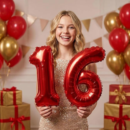 20 Pieces Foil Mylar Number Balloons 0 to 9 Set - Image 4