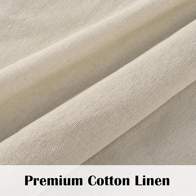 Farmhouse Valance Curtains, Boho Cotton Linen Kitchen Valance, Rustic Button - Image 6