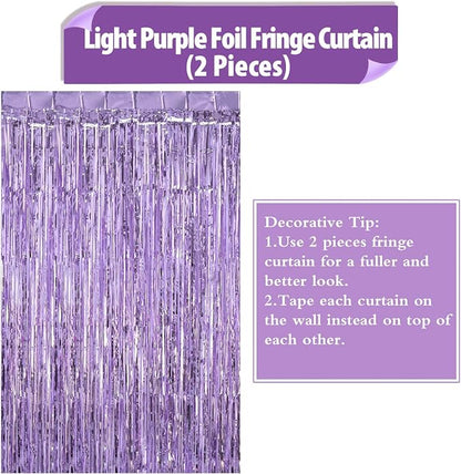 2 Pack Fringe Curtains Foil Shiny Fringe Backdrop Tinsel Door Streamers Foil - Image 7