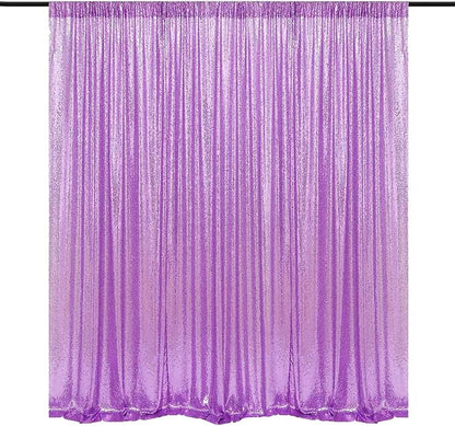 Lavender Sequin Backdrop Curtain 1 Panel 10FTx10FT | Glitter Sequence Drapes by HMQIANG