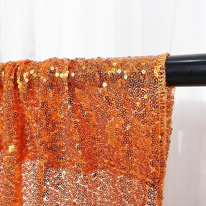 Poise3EHome 6FT x 8FT Orange Sequin Photography Backdrop Curtain - Image 3