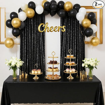 Sequin Backdrop 6x8FT Black Halloween Background Glitter Sequin Fabric | by QueenDream