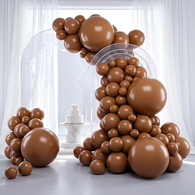 RUBFAC Brown Balloons Arch Kit 129pcs Different Sizes 18 12 10 5 Inches | by RUBFAC