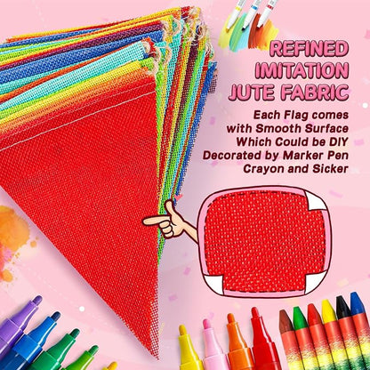 112 Flags/72ft Pennant Banner Flags Garland, Triangle Banner Pennant Flags on a - Image 4