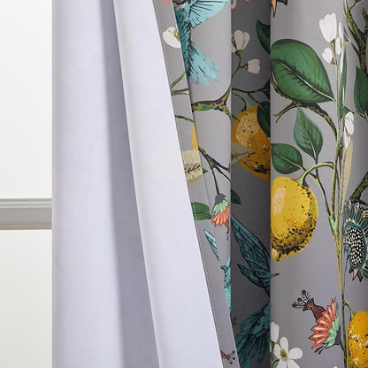 Topfinel Black Dark Floral Grey Blackout Curtains, 84 Inch Length - Image 9