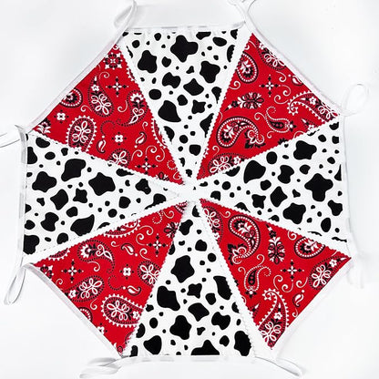 32Ft Western Cowboy Party Decorations Red Paisley Bandana Pennant Wild West - Image 6