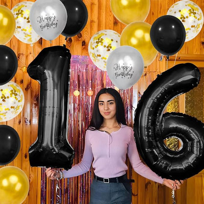 16th Birthday Decorations for Boys, 40 inch 16 Balloon Numbers - Image 7