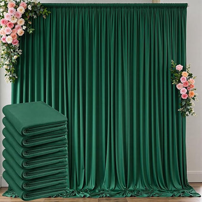 30 ft x 10 ft Wrinkle Free Hunter Green Backdrop Curtain by Outpain