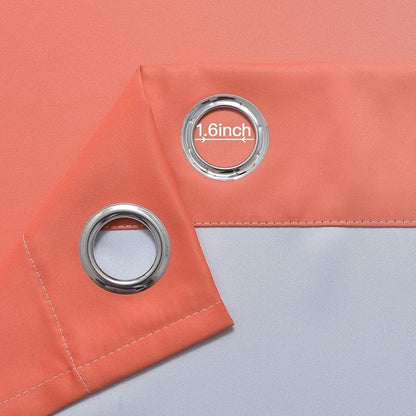 Yakamok Ombre Curtains Coral and Greyish White - Image 5