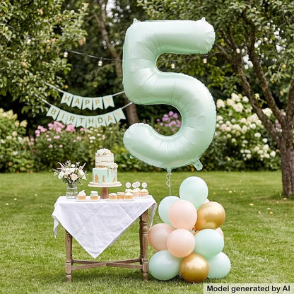40 Inch Olive Green Number 5 Foil Balloon - Image 3