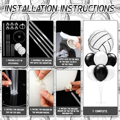 Sumind 2 Set Volleyball Table Centerpiece Balloon Stand Kit Foil Balloons - Image 4
