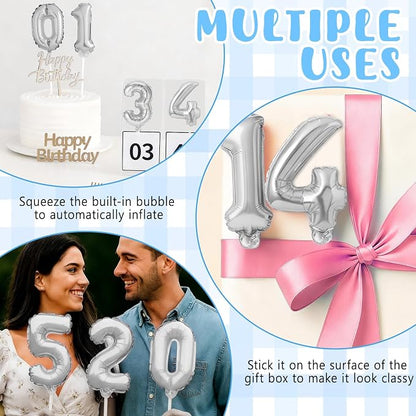 Gejoy 36 Pack 5 Inch Mini Number Balloon Foil Cake Topper Number Avoid Violent - Image 5