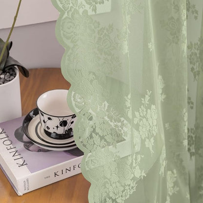 Kotile Sage Green Sheer Curtains - Image 4