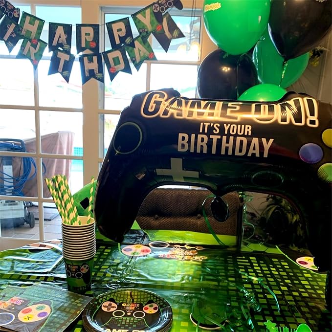 5 Pieces Video Game Party Balloons, Giant Video Game Controller Mylar Foil - Image 8