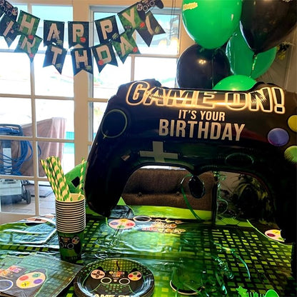 5 Pieces Video Game Party Balloons, Giant Video Game Controller Mylar Foil - Image 8