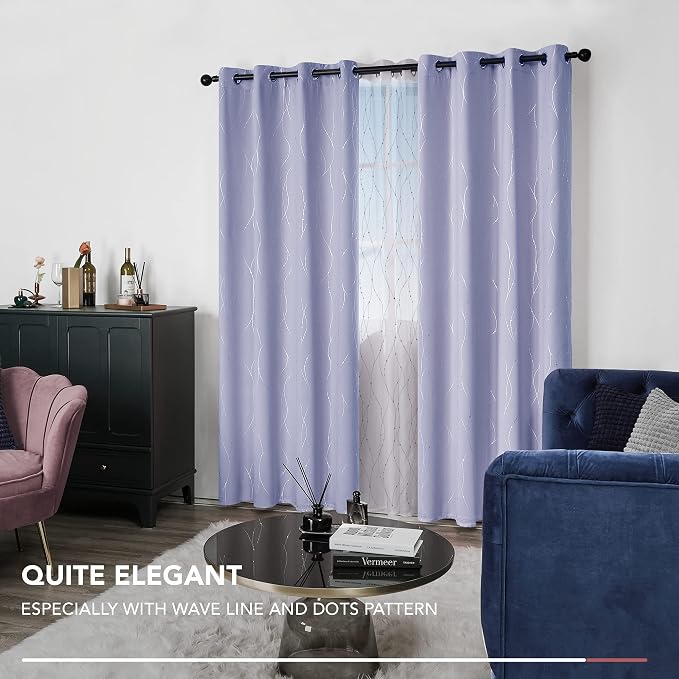 Deconovo Living Room Curtains 63 Inches Long, Thermal Insulated, Room Darkening - Image 7