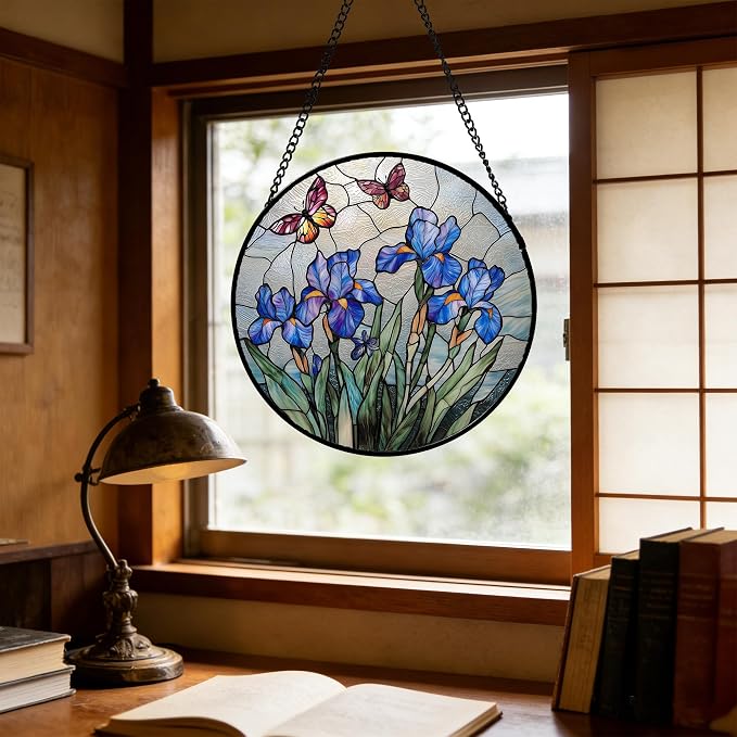 DASTOLL Stained Glass Window Hanging, and Mom 15x15 in - Image 5
