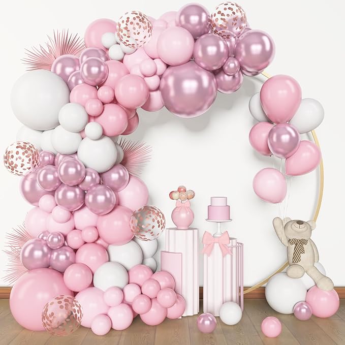Amandir 153pcs Pink White Balloons Arch Garland Kit Different Sizes | 18 12 10 - Image 8