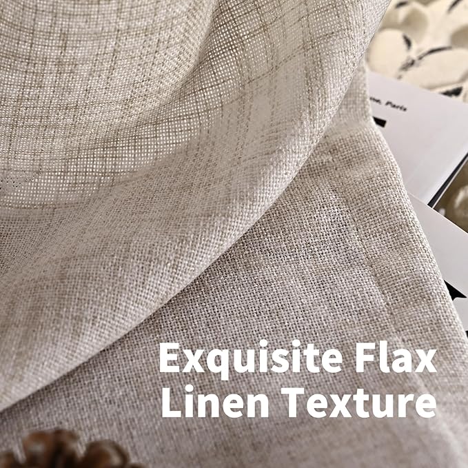 YoungsTex Natural Linen Curtains 63 Inches Long - Image 4