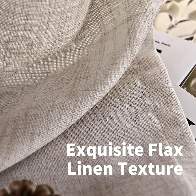 YoungsTex Natural Linen Curtains 48 Inches Length - Image 4