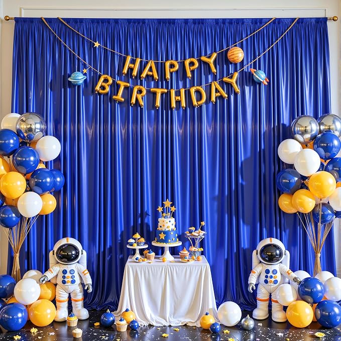 10x10 ft Royal Blue Glitter Backdrop Curtain - Image 3