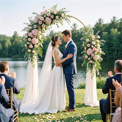 6FT Arch Backdrop Stand, Metal Gold Wedding Arch Frame | - Image 3