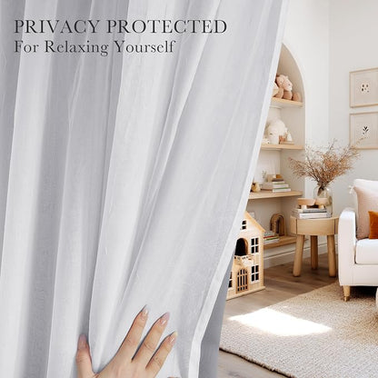 PONY DANCE Living Room Blackout Curtains, 95 Long | White Sheer Curtains - Image 2