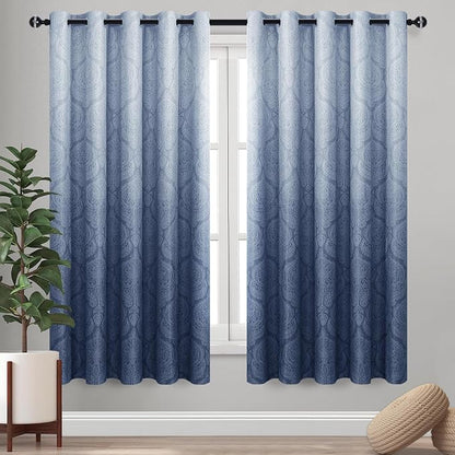DWCN Extra Wide Ombre Room Darkening Blackout Curtains by DWCN