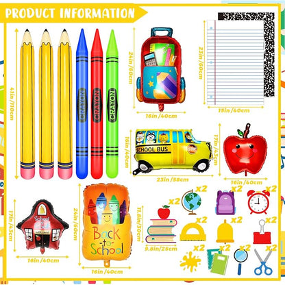 35 Pcs Welcome Back to School Balloons Arch Kit Pencil Balloon Kit Composition - Image 2