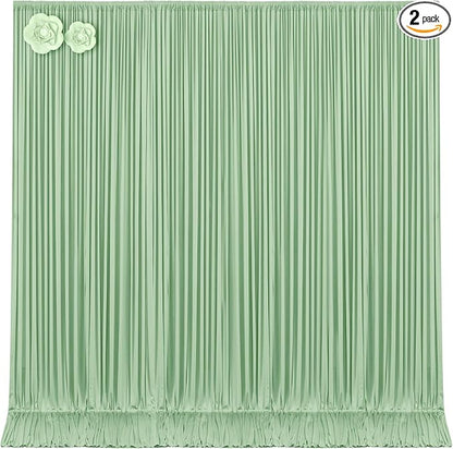 10x12 Sage Green Backdrop Curtains by Tao-GePartyDecorations