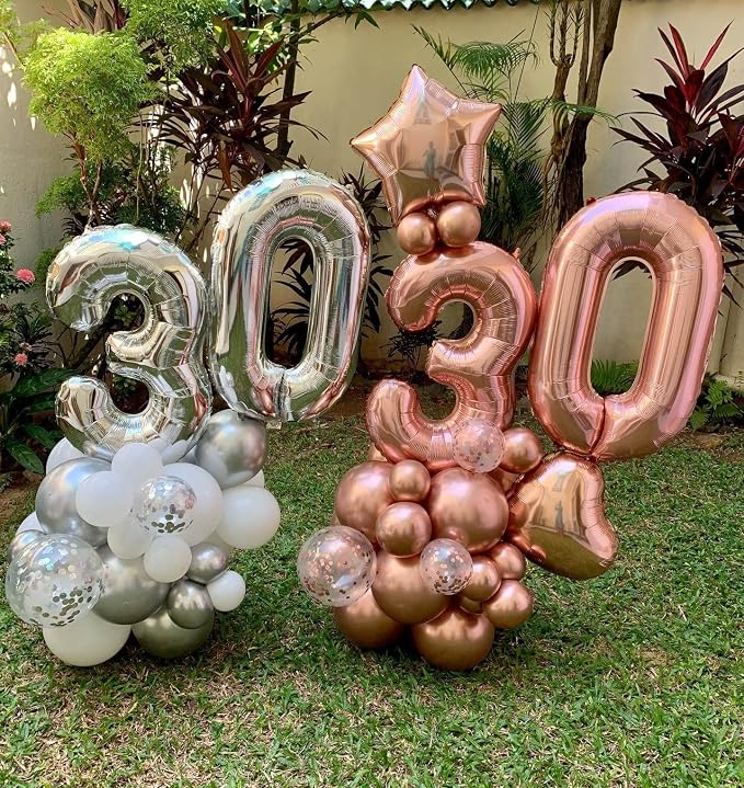40 Inch Silver 27 Balloons Giant Number 27 Balloons Silver 27 Birthday Balloons - Image 6