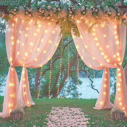 20x10ft Peach Tulle Backdrop Curtain - Image 7