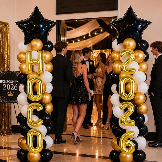 2 Sets Homecoming 2026 Balloon Column Stand Party Decorations Kits - Image 3