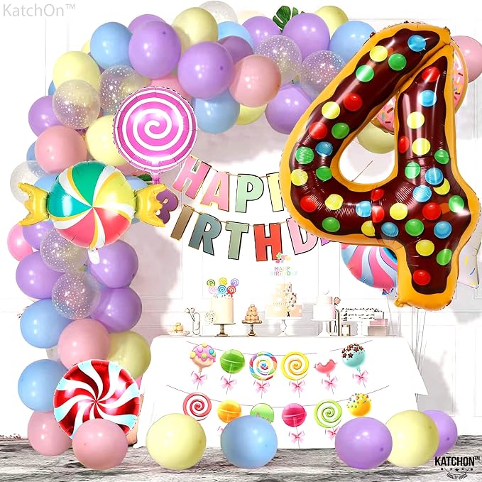 KatchOn Number 4 Balloon 40 Inch, 4 Birthday Decorations | Donut, 4 Balloon - Image 3