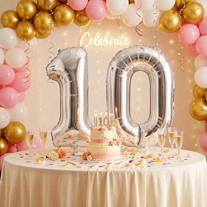 YPSelected 32 Inch Large Foil Helium Number Balloon Birthday Wedding Party 0-9 - Image 3