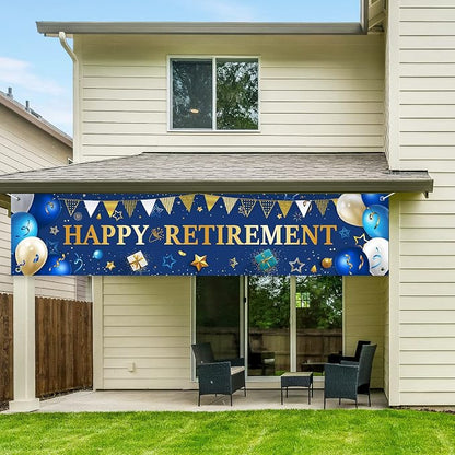 Blulu 2026 Retirement Banner Sign Horizontal Large Fabric Retirement Yard Sign - Image 4