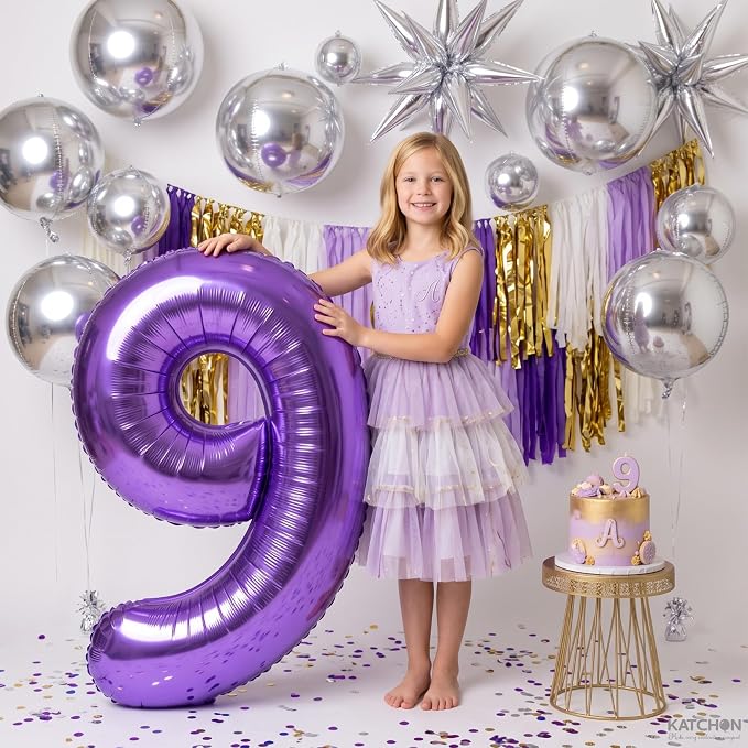 KatchOn Foil Purple 9 Balloon Number - Image 5