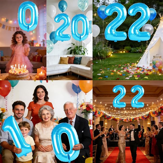 40 Inch Number 22 Balloons for 22nd Birthday Party Decorations, 0-100 Jewelry - Image 7