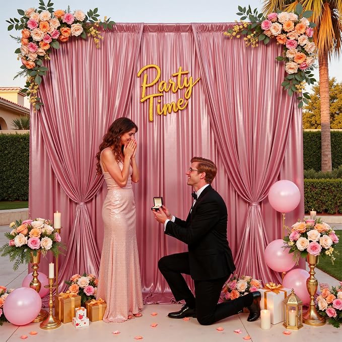 10x10ft Rose Gold Sequin Backdrop Curtain - Image 8