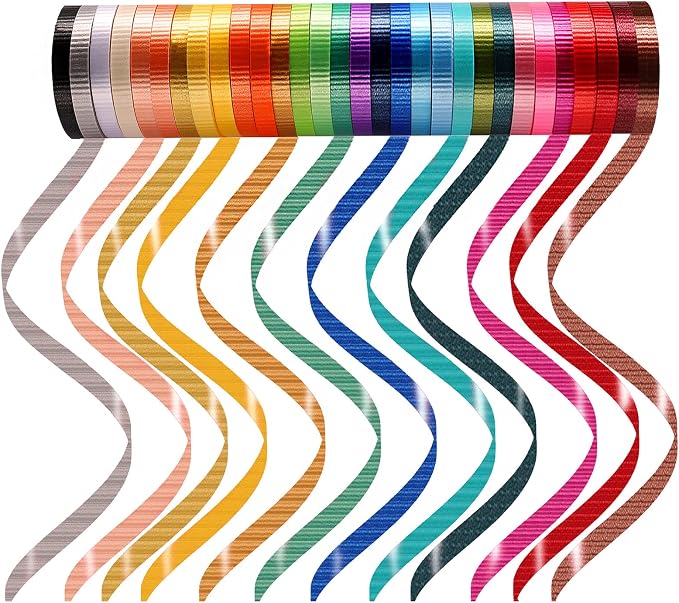 30 Roll Curling Ribbon Vivid Gift Wrapping Ribbons 30 Kinds Colors by PendantofLuck