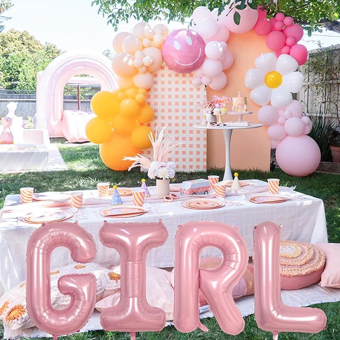 Pastel Pink W Balloon, 40 Inch Giant Baby Pink Mylar Helium Foil Letter W - Image 6