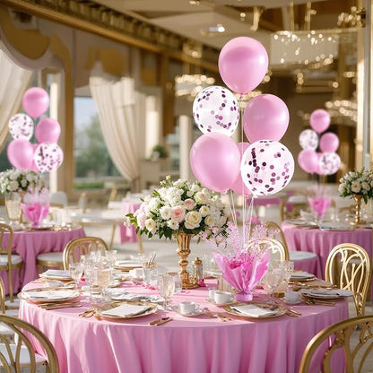 2 Set Pink Table Balloons Foil Spray Centerpiece - Image 4