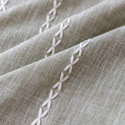 Boho Embroidery Striped Country Farmhouse Curtains - Image 7