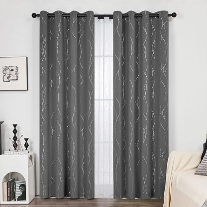 Deconovo Living Room Curtains 108 Inch Long, Thermal Insulated, Room Darkening - Image 2
