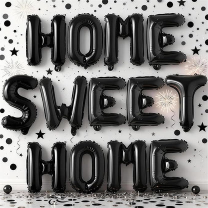 Black HOME SWEET HOME Letter Balloon by Togvu