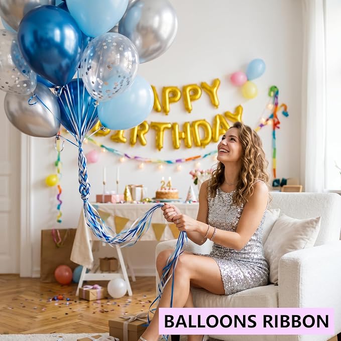 TONIFUL 500 Yards Silver Curling Ribbon Balloon String Gift Wrapping | Silver - Image 3