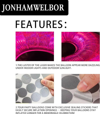 Jonhamwelbor 40 Inch Laser Hot Pink Number 3 Balloon Foil Mylar Giant Balloon - Image 4