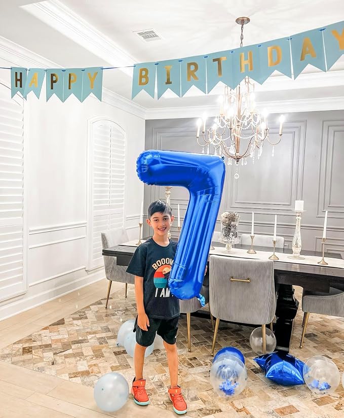 Blue Number 7 Balloon 40 Inch - Image 4